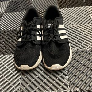 Black and white adidas sneakers